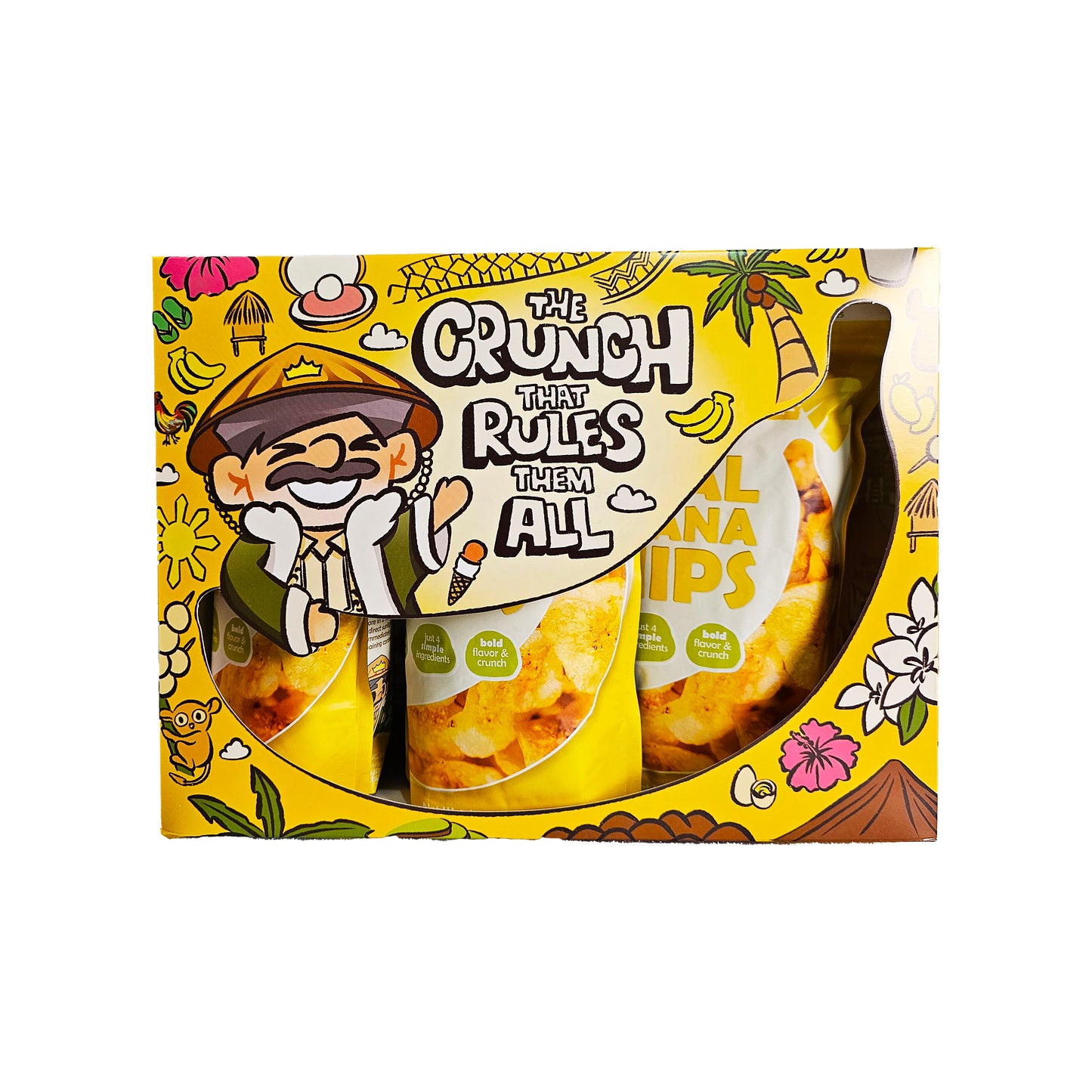 Crunch King Royal Banana Chips Pasalubong Gift Box (Original Flavor) - 100 grams x 6 Pouches